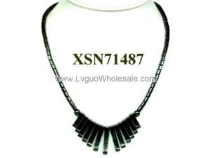 13 bars Shape Stone Beads Hematite Necklace